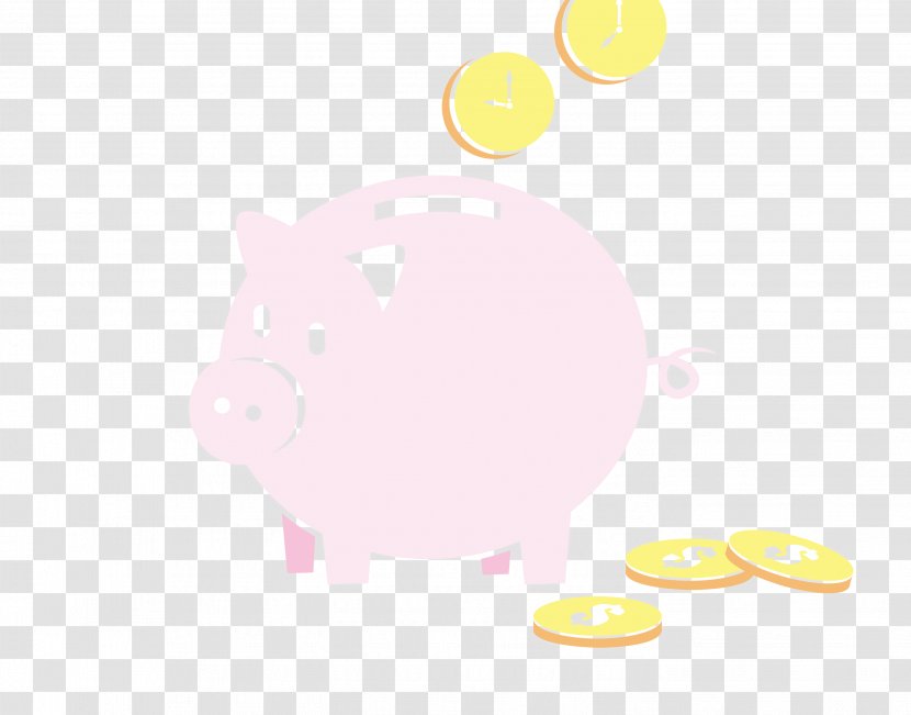 Cartoon Pattern - Yellow - Vector Light Colored Gold Piggy Bank Transparent PNG