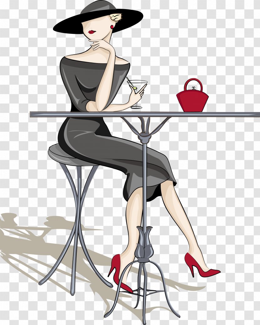 Cartoon Silhouette Illustration - Heart - Coffee Beauty Transparent PNG