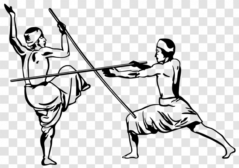 Silambam Tamil Nadu Indian Martial Arts Kalaripayattu - Line Art - Traditional Games Of Andhra Pradesh Transparent PNG