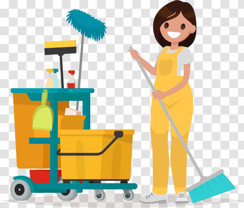 Janitor Cleaner Maid Service Commercial Cleaning - Cartoon Transparent PNG