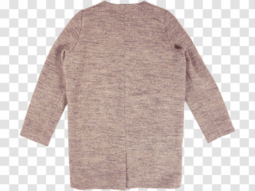 Cardigan Neck Beige Sleeve Wool - Leisure Coat Transparent PNG