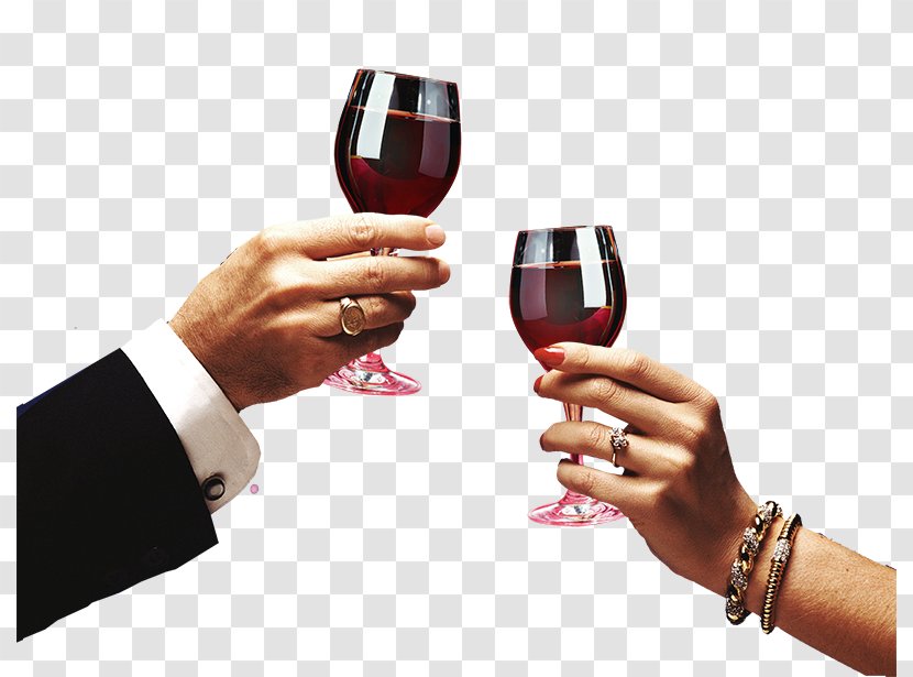 Red Wine Glass - Creative In Hand Transparent PNG