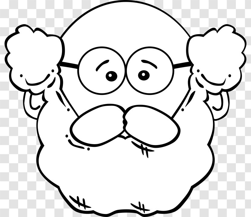 Man Mask Coloring Book Clip Art - Frame - White-bearded Grandfather Transparent PNG