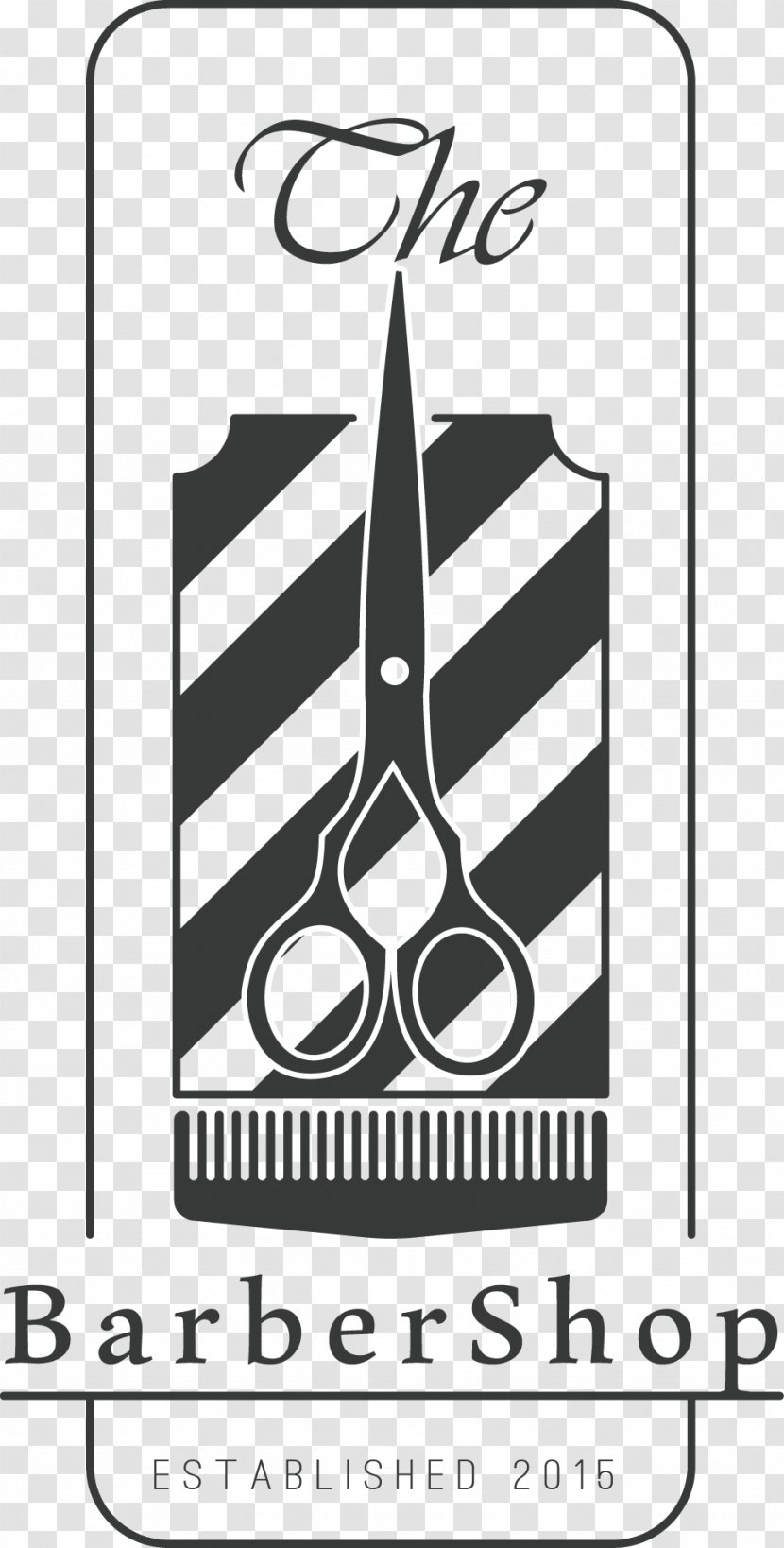 Barbers Pole Logo Hairstyle - Technology - Striped Barber Shop And Scissors Transparent PNG
