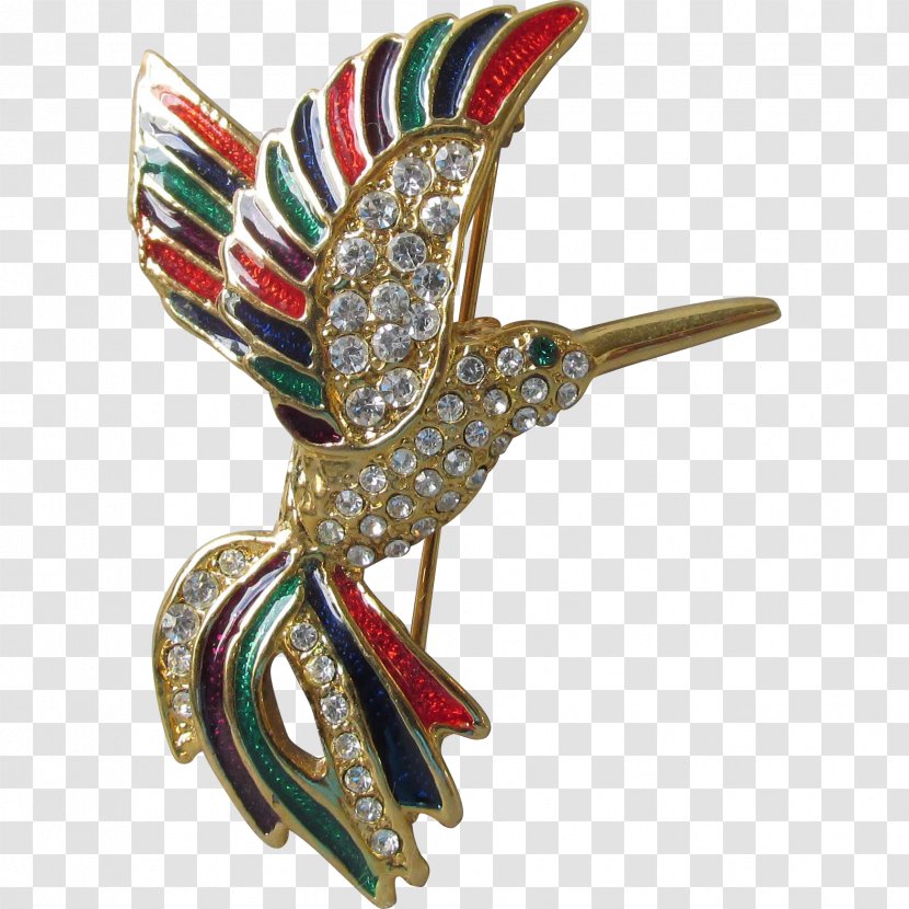 Brooch Hummingbird Imitation Gemstones & Rhinestones Pin Vitreous Enamel - Jewellery Transparent PNG