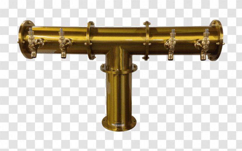Beer Tower Brass Tap Faucet Handles & Controls - Material - Gold Powder Coat Transparent PNG