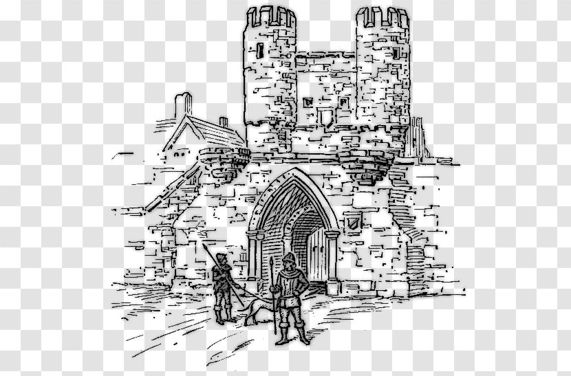 Barbican Castle Sketch - Home - Gate Transparent PNG