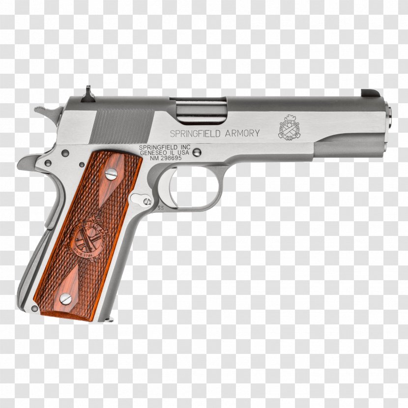 Springfield Armory .45 ACP M1911 Pistol Firearm Semi-automatic - Safety - Handgun Transparent PNG