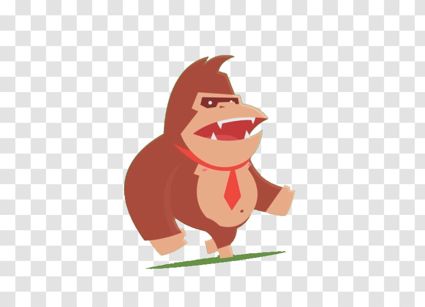 Cartoon Illustration - Vertebrate - Flat Gorilla Transparent PNG