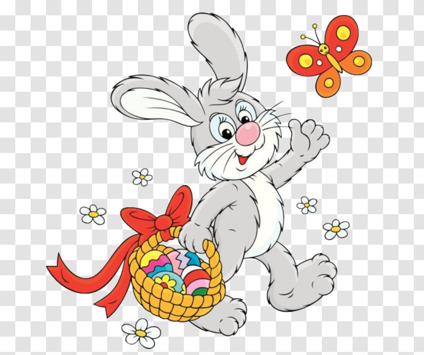 Easter Bunny Basket Egg - Artwork Transparent PNG