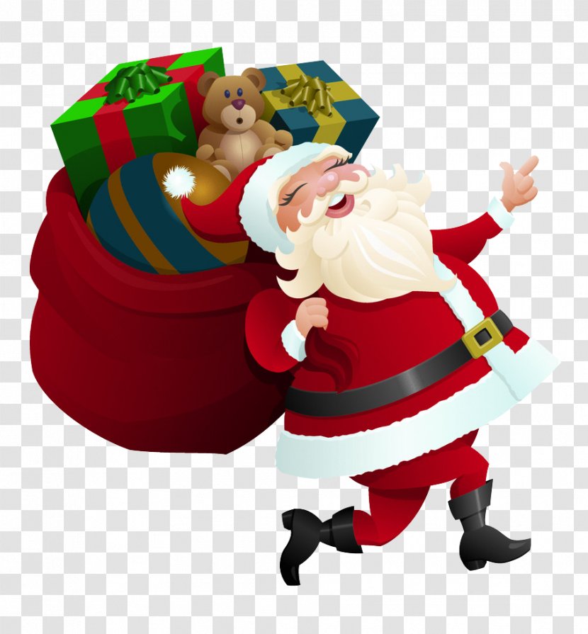 Rudolph Santa Claus Gift Christmas - Holiday - Carrying A Transparent PNG