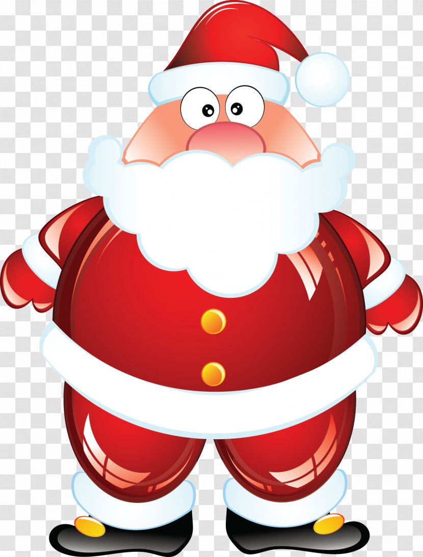 Humour Illustration - Santa Claus - Red Sticker Tag Vector Transparent PNG