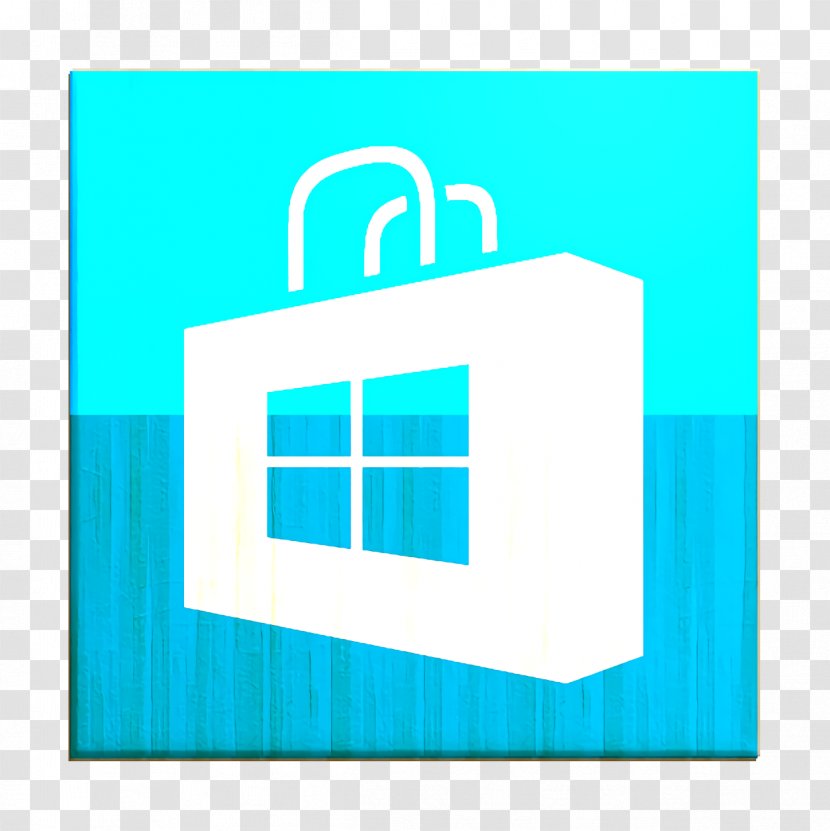 Store Icon Windows Rectangle Electric Blue Logo Transparent PNG