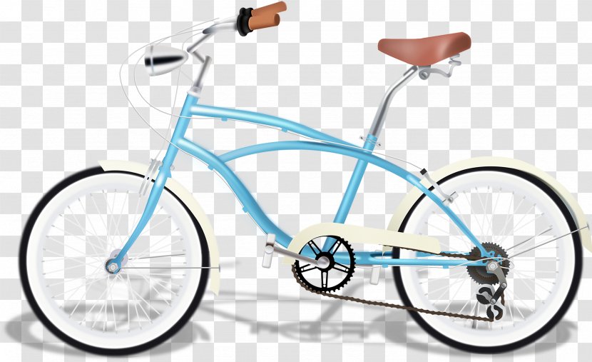 Bicycle Wheel Cycling - Vehicle - Fresh Blue Cartoon Bike Transparent PNG