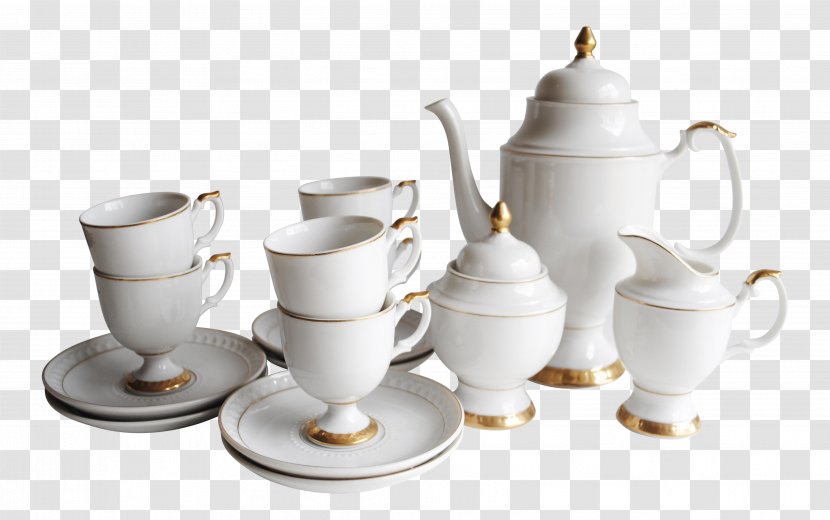 Tea Set Coffee Cup Kettle - Dinnerware Transparent PNG