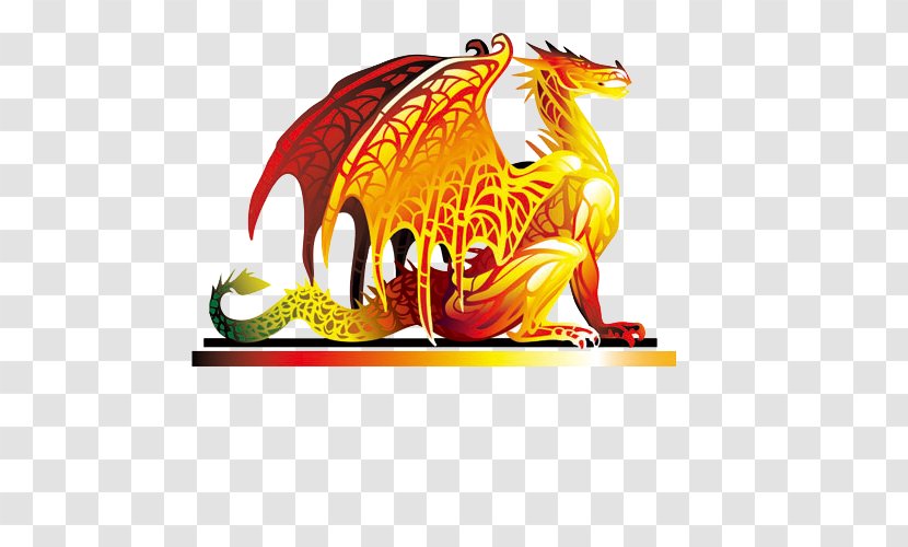 Chinese Dragon Symbol - Golden Sculpture Transparent PNG
