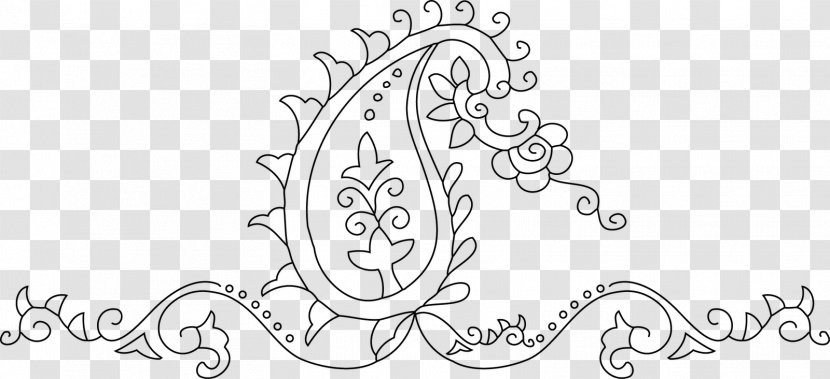 Black And White Paisley Visual Arts Wallpaper - Flower Transparent PNG
