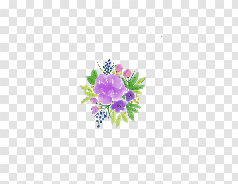Purple Watercolor Flower - Painting - Bellflower Verbena Transparent PNG