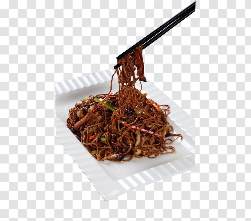 Chow Mein Fried Noodles Lo Chinese Yakisoba - Side Dish - Cordyceps Flower Bacon Wire Transparent PNG
