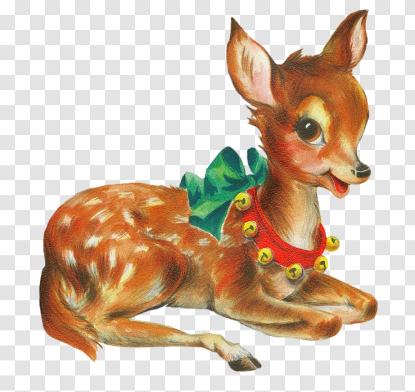 Reindeer Santa Claus Christmas Card - Fawn Photos Transparent PNG