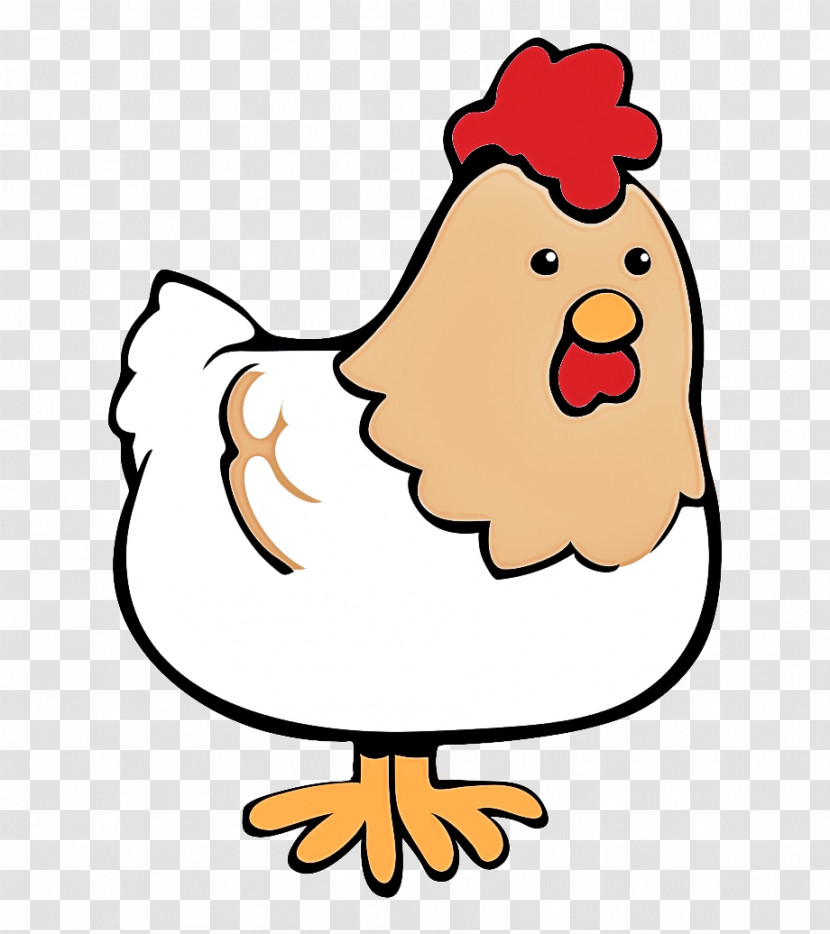 Chicken Bird Cartoon Rooster Beak Transparent PNG