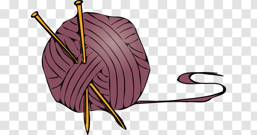 Knitting Needle Craft Yarn Bolton Public Library Central - Tree - Vector Purple Ball Of Transparent PNG