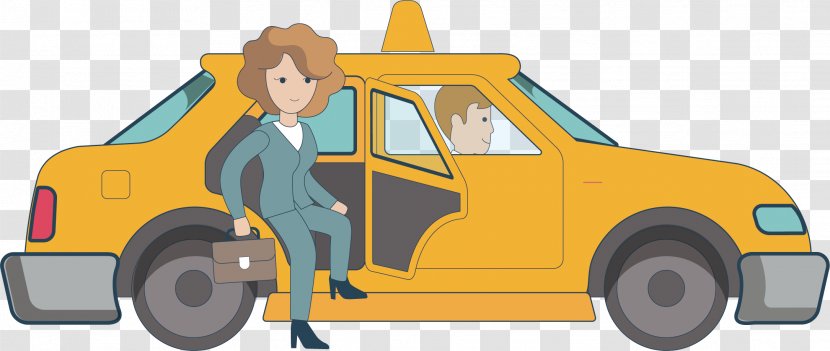 Taxi Cartoon - Yellow - By Transparent PNG
