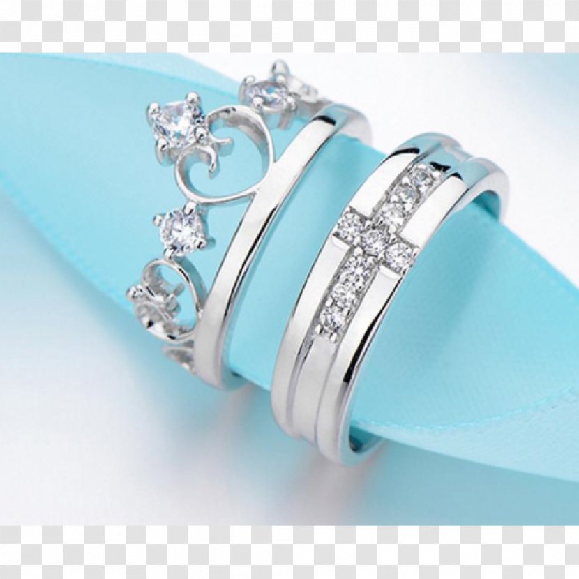 Wedding Ring Jewellery Silver Engagement - Turquoise Transparent PNG