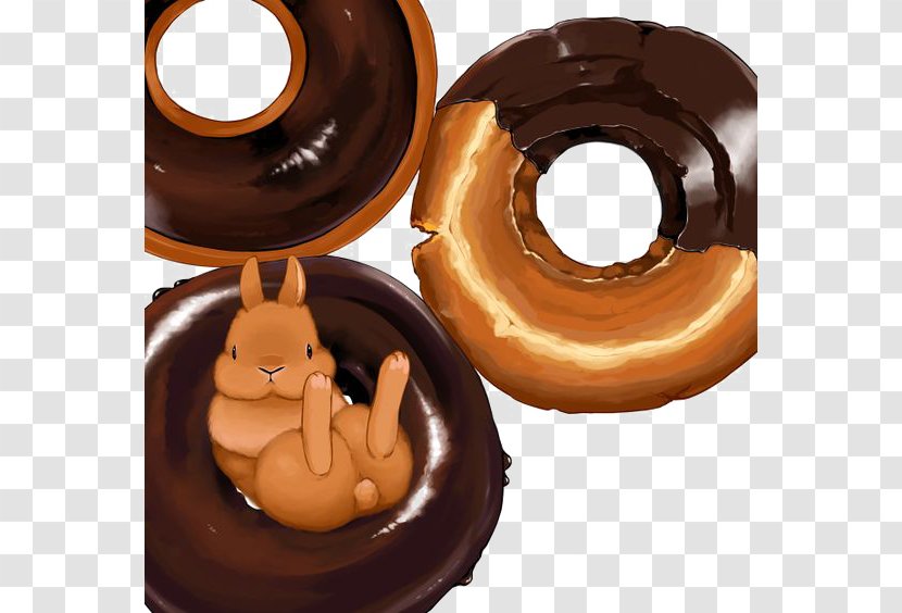 Doughnut Chocolate Food Dessert Illustration - Cartoon Donut Transparent PNG