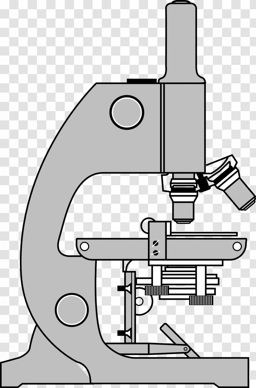 Optical Microscope Black And White Clip Art - Scientific Instrument Transparent PNG