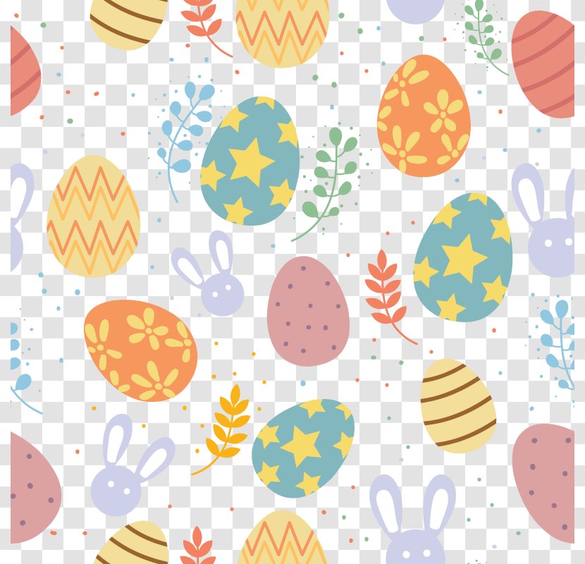 Easter Bunny Egg Pattern - Vector Elements Transparent PNG