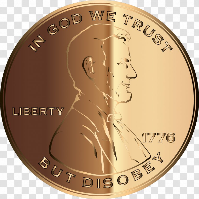 Penny Coin Lincoln Cent - Disobey Cliparts Transparent PNG
