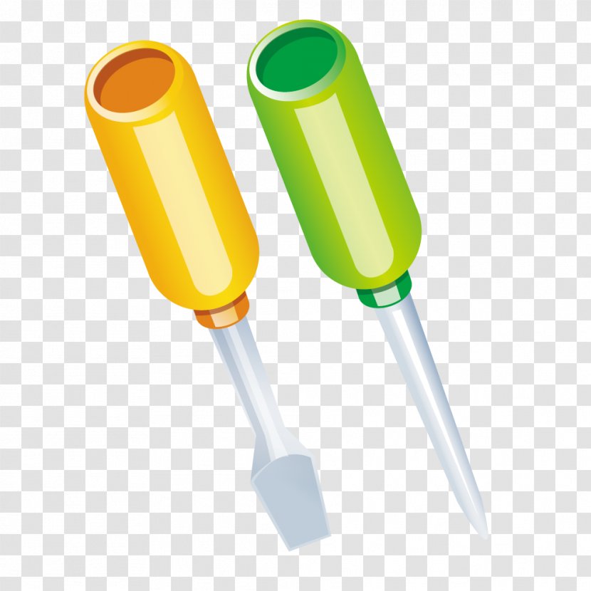 Screwdriver Tool - Wrench - Creative Green Yellow Transparent PNG