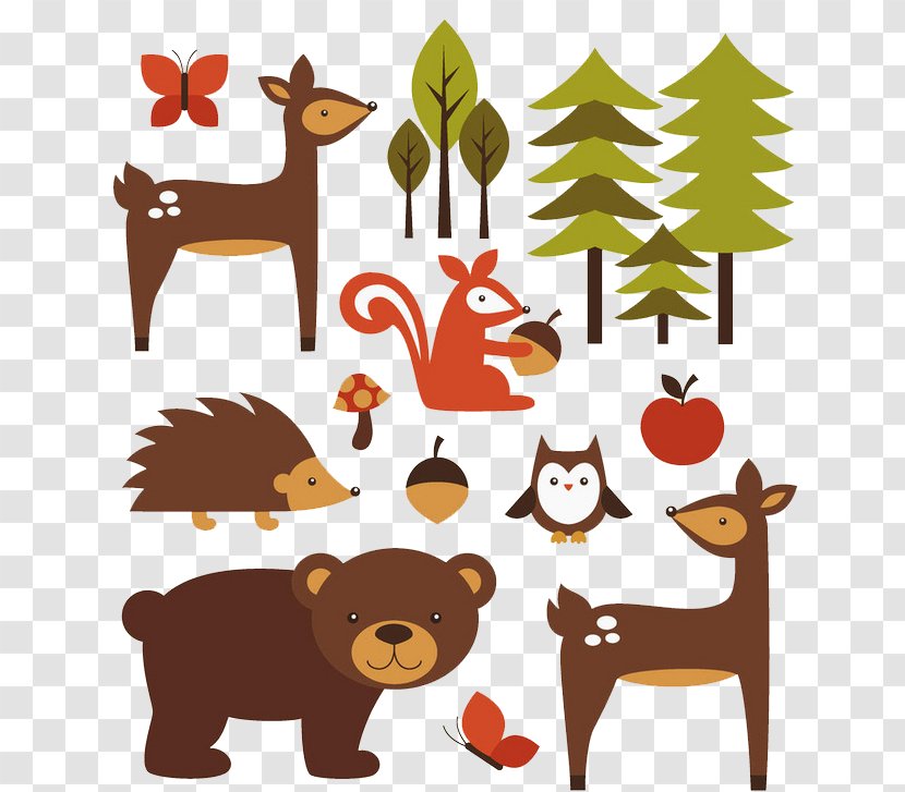 Animal Forest Illustration - Reindeer - Animals Transparent PNG