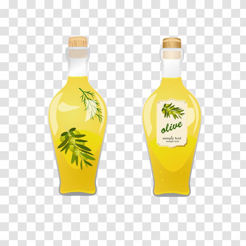 Olive Oil Bottle Illustration - Liqueur - Creative Transparent PNG