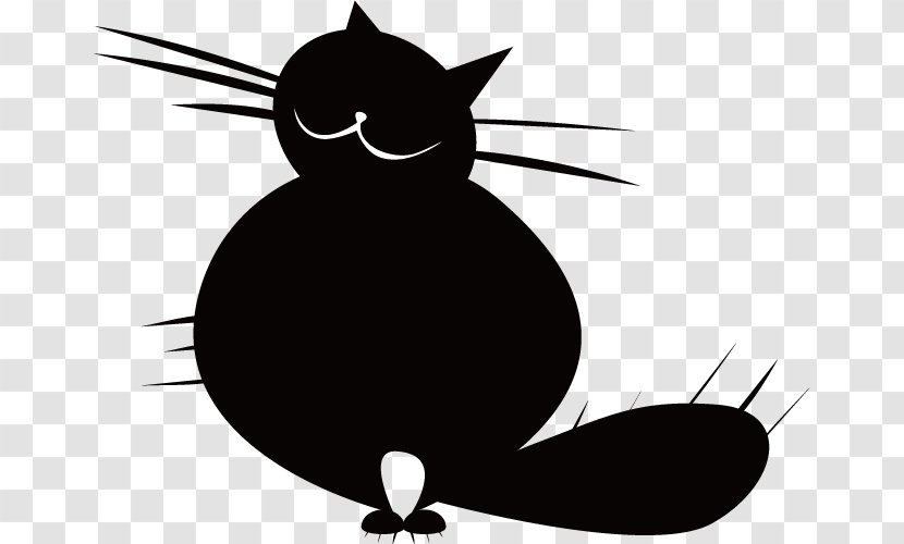 Black Cat Kitten Silhouette - Vertebrate Transparent PNG