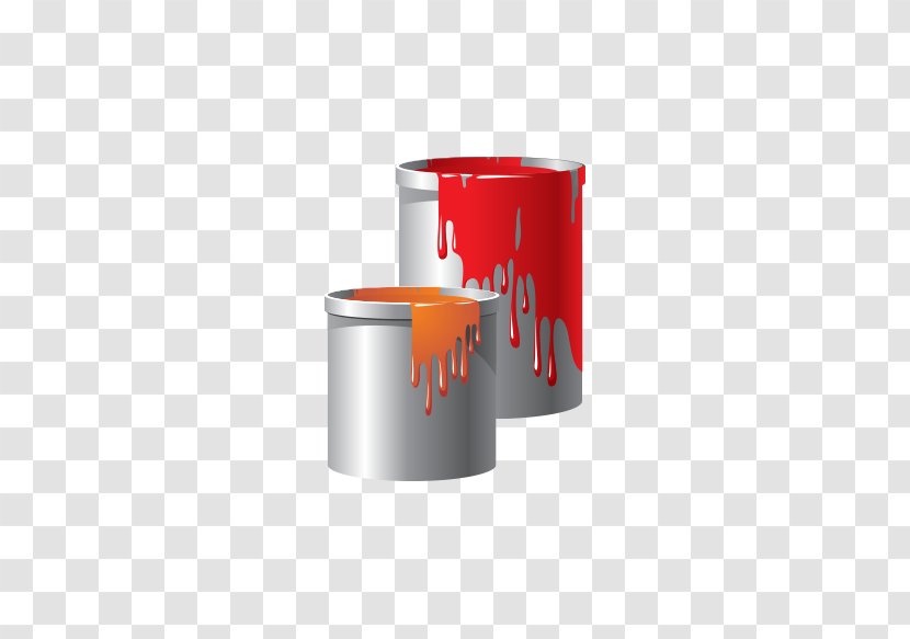 Paintbrush Bucket - Red - Paint Transparent PNG