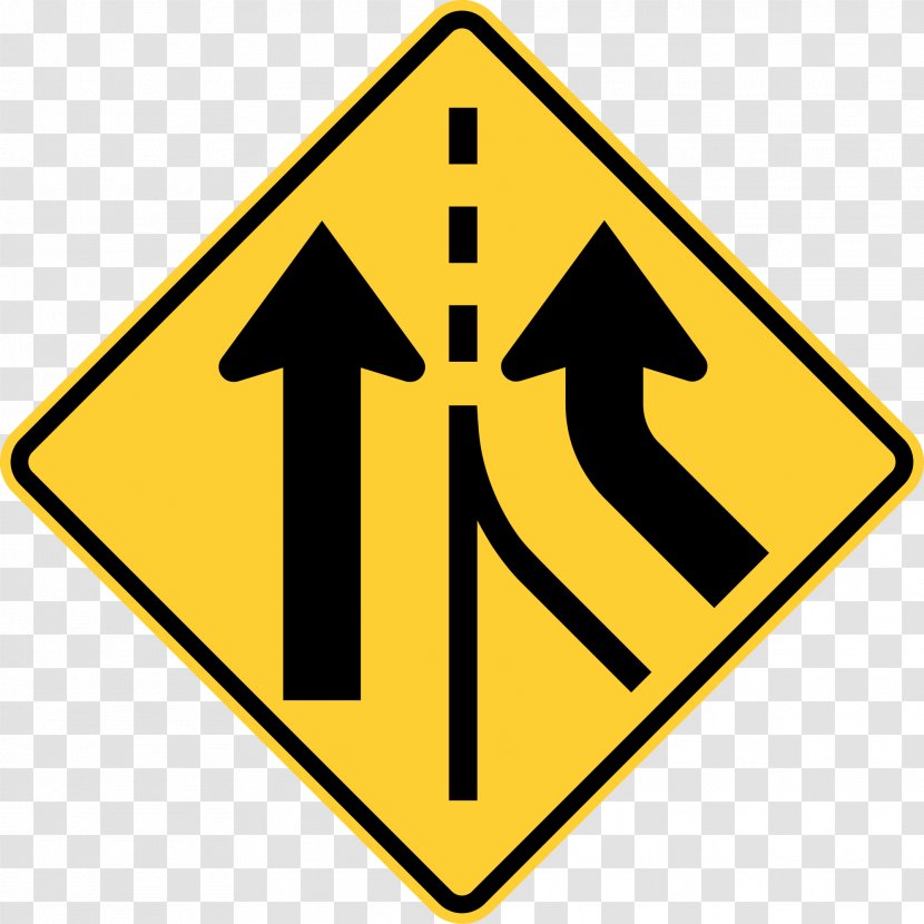 Traffic Sign Lane Merge Warning - Signs Transparent PNG