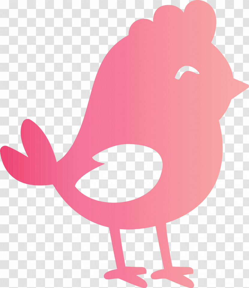 Pink Cartoon Chicken Rooster Bird Transparent PNG