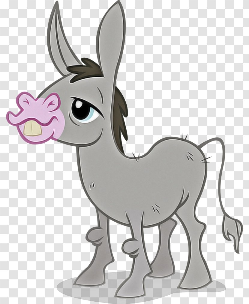 Cartoon Burro Animal Figure Animation Horse - Livestock Snout Transparent PNG