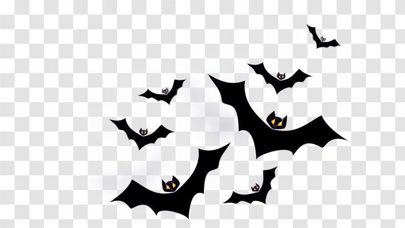 Halloween Haunted House - Bat - Blackandwhite Logo Transparent PNG