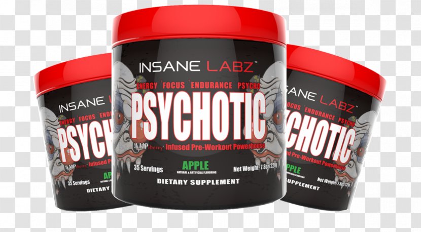 Brand Insane Labz Psychotic Pre-workout Dietary Supplement Product Design - Serving Size - Fitness Weight Loss Transparent PNG