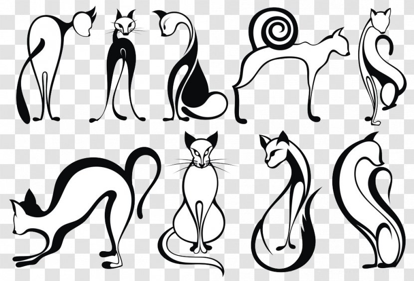 Cat Kitten Drawing Line Art - Artwork - Animal Silhouettes Transparent PNG