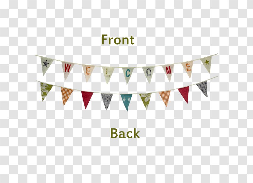 Paper Banner Bunting Textile Pennon - Sewing - Flags Transparent PNG