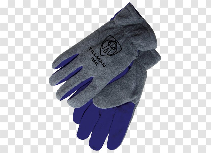Cycling Glove Polar Fleece Cobalt Blue Cowhide - Safety - Winter Gloves Transparent PNG
