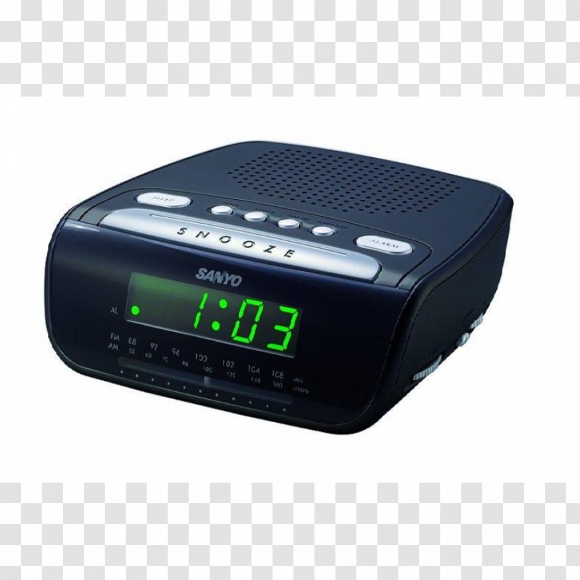 Radio Clock Electronics Alarm Clocks Station - Sanyo Transparent PNG