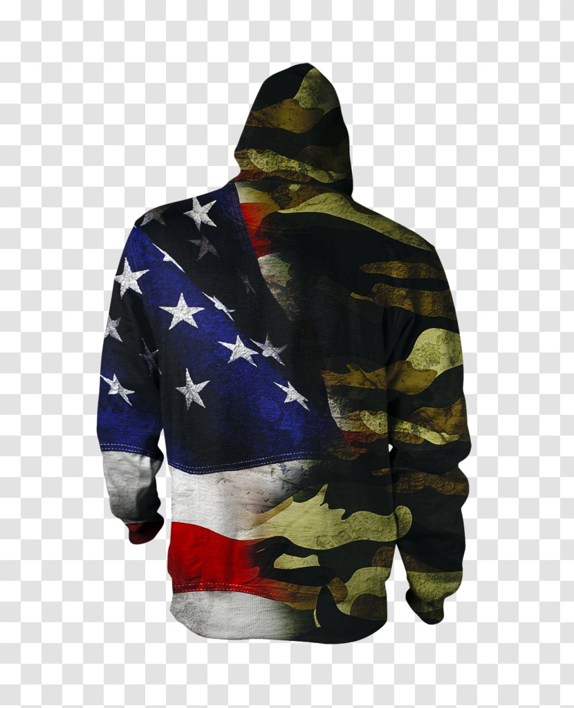 Sweatshirt The Great American Flag Of United States America Camouflage - Zipper - Blended Transparent PNG
