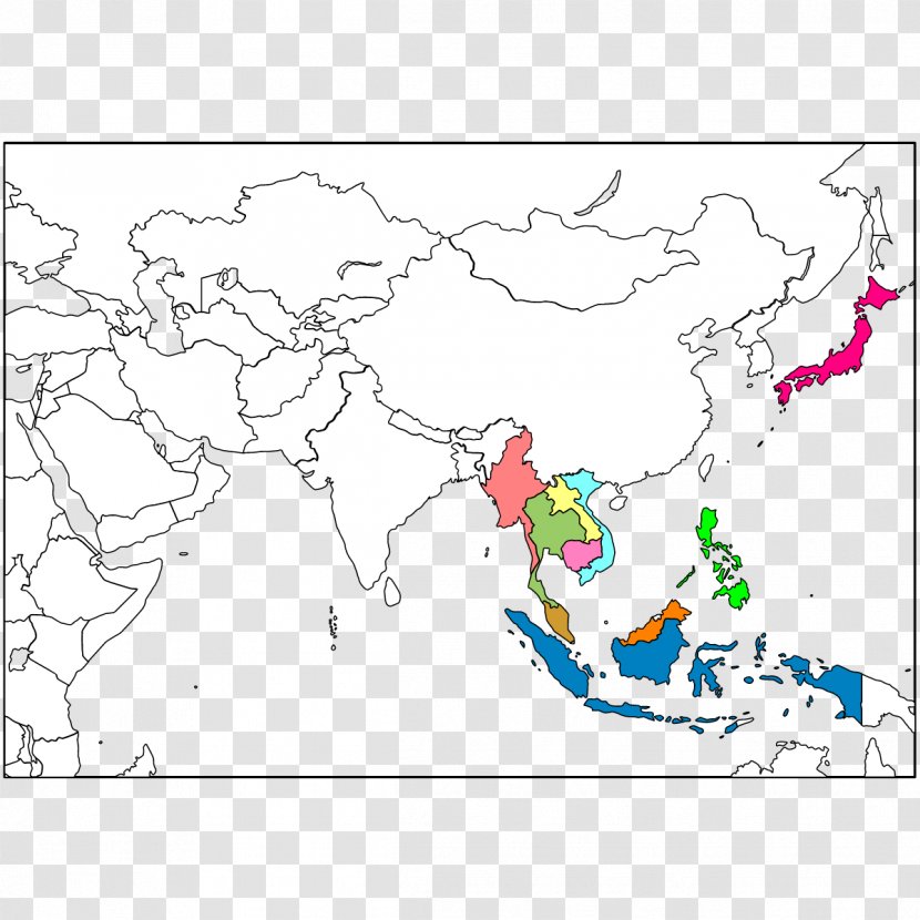 East Asia South Mapa Polityczna - Map Transparent PNG