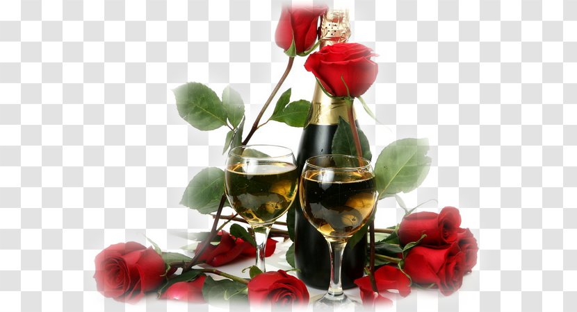 Rosé Red Wine Sparkling Valentine's Day - Rose Transparent PNG