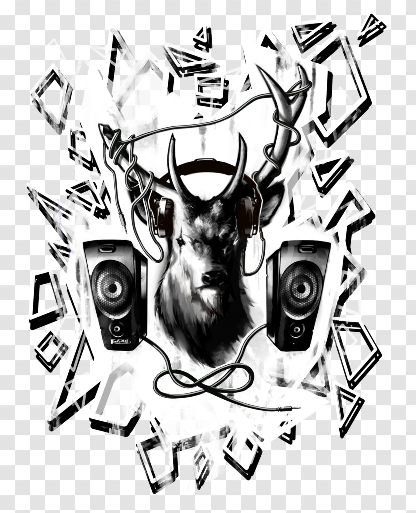 Visual Arts Disc Jockey Graphic Design Deer - Fictional Character - DJ Headsets 2016 Transparent PNG